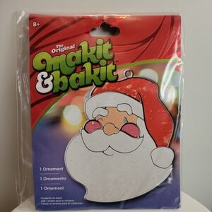 SANTA MAKIT & BAKIT MAKE IT BAKE IT CHRISTMAS ORNAMENT KIT HOLIDAY NEW COLORBOK
